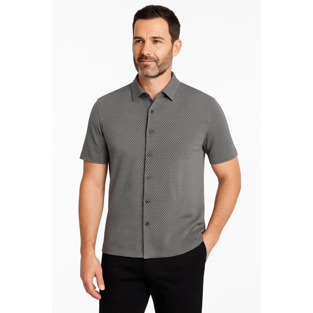 Robert Barakett Broderick Shirt Gray Short Sleeve ButtonUp Collared Shirt SZ XXL